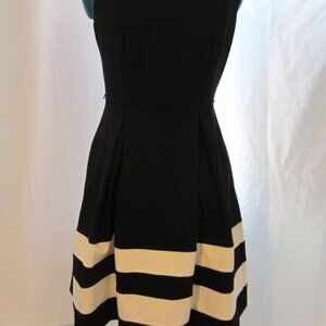 Calvin Klein size 6 fit and flare dress. Black with white stripes.